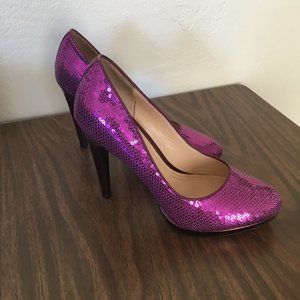Cole Haan Chelsea Purple Sequin Heel - size 8 B   NWOT